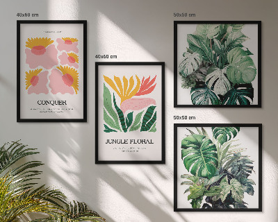 Mur de tableaux Affiches modernes de fleurs et de feuilles