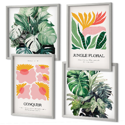 Mur de tableaux Affiches modernes de fleurs et de feuilles