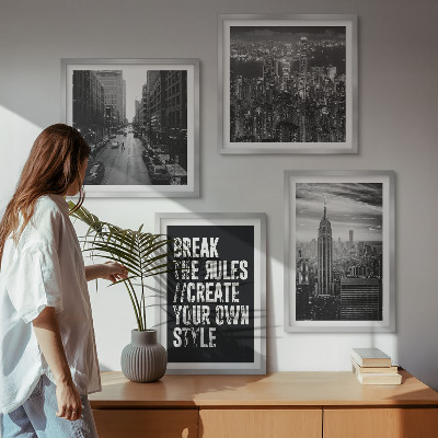 Ensemble de 4 tableaux Inspiration pour les rues de la ville en noir et blanc