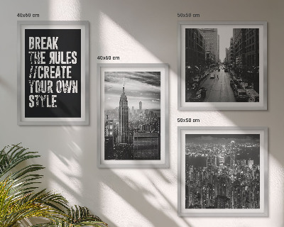Ensemble de 4 tableaux Inspiration pour les rues de la ville en noir et blanc
