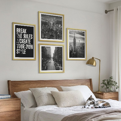 Ensemble de 4 tableaux Inspiration pour les rues de la ville en noir et blanc