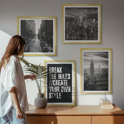 Ensemble de 4 tableaux Inspiration pour les rues de la ville en noir et blanc