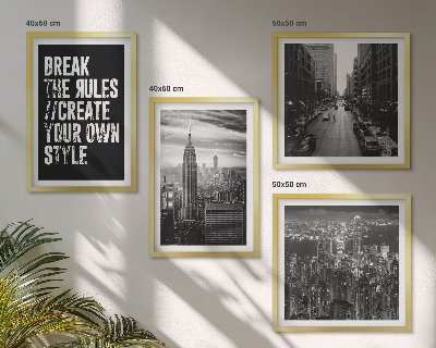 Ensemble de 4 tableaux Inspiration pour les rues de la ville en noir et blanc