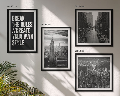 Ensemble de 4 tableaux Inspiration pour les rues de la ville en noir et blanc