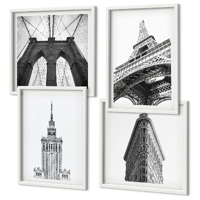 Mur de tableaux Architecture minimaliste en noir et blanc