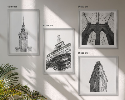 Mur de tableaux Architecture minimaliste en noir et blanc
