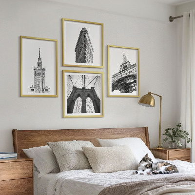 Mur de tableaux Architecture minimaliste en noir et blanc