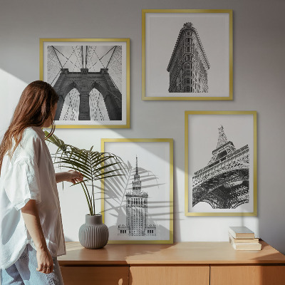 Mur de tableaux Architecture minimaliste en noir et blanc