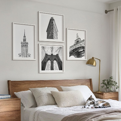 Mur de tableaux Architecture minimaliste en noir et blanc