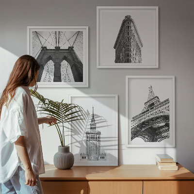 Mur de tableaux Architecture minimaliste en noir et blanc