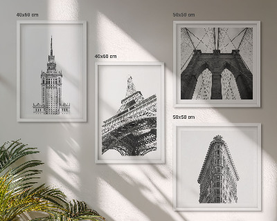 Mur de tableaux Architecture minimaliste en noir et blanc