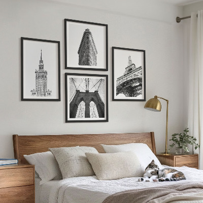 Mur de tableaux Architecture minimaliste en noir et blanc