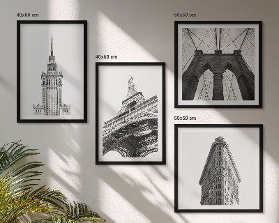 Mur de tableaux Architecture minimaliste en noir et blanc