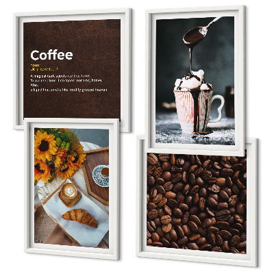 Mur de tableaux Grains de café italiens pour le petit-déjeuner