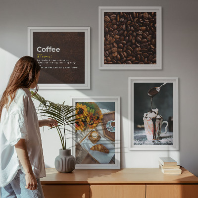 Mur de tableaux Grains de café italiens pour le petit-déjeuner