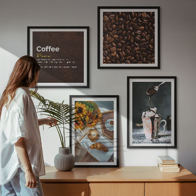 Mur de tableaux Grains de café italiens pour le petit-déjeuner