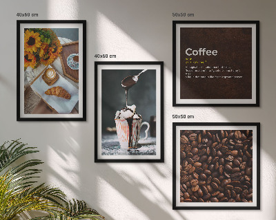 Mur de tableaux Grains de café italiens pour le petit-déjeuner
