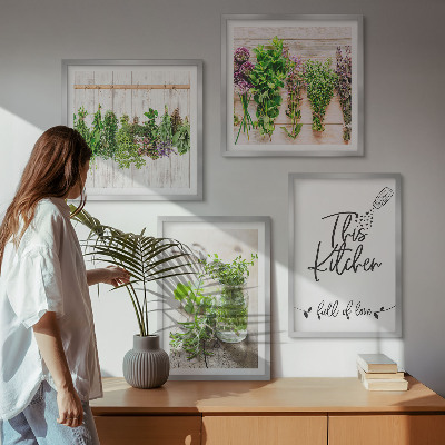 Polyptyque z cadres Thème de cuisine aux herbes séchées