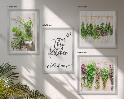 Polyptyque z cadres Thème de cuisine aux herbes séchées