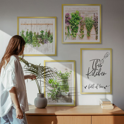 Polyptyque z cadres Thème de cuisine aux herbes séchées