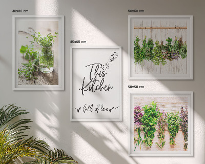Polyptyque z cadres Thème de cuisine aux herbes séchées