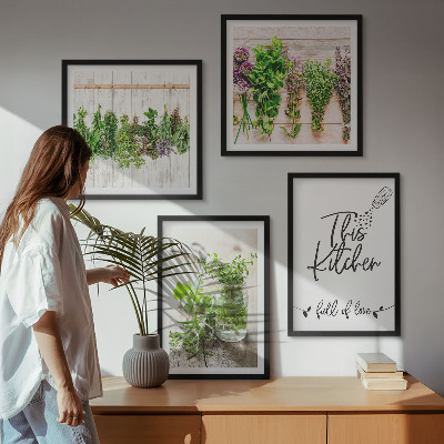 Polyptyque z cadres Thème de cuisine aux herbes séchées