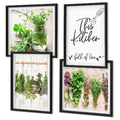 Mur de tableaux Plantes aromatiques pour la cuisine en train de sécher