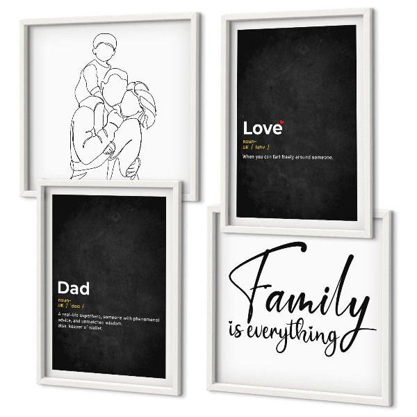 Polyptyque z cadres Définitions de l'amour dans l'art de la lignée familiale