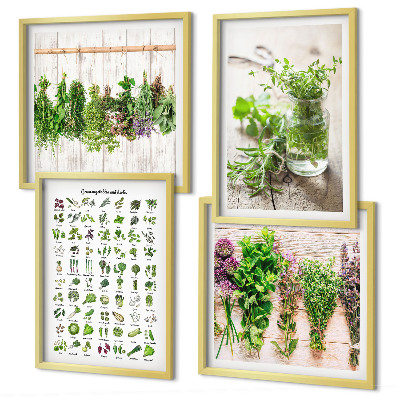Polyptyque z cadres Herbes séchées pour la cuisine