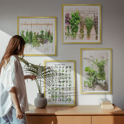 Polyptyque z cadres Herbes séchées pour la cuisine
