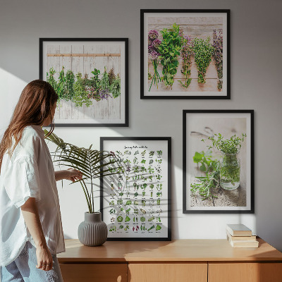 Polyptyque z cadres Herbes séchées pour la cuisine