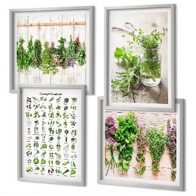 Polyptyque z cadres Herbes séchées pour la cuisine