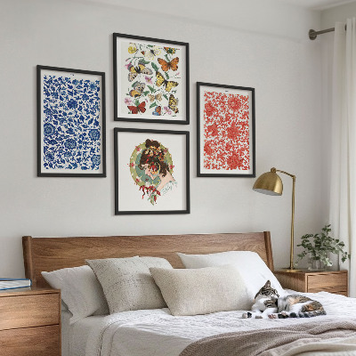 Mur de tableaux Ornements vintage de fleurs et de papillons