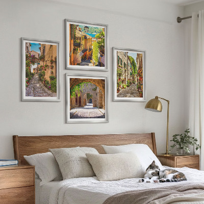 Polyptyque z cadres Rues italiennes fleurs architecture