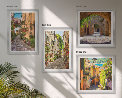 Polyptyque z cadres Rues italiennes fleurs architecture