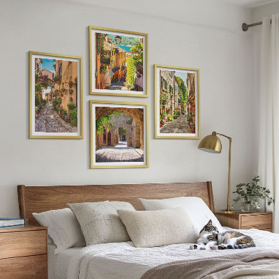 Polyptyque z cadres Rues italiennes fleurs architecture