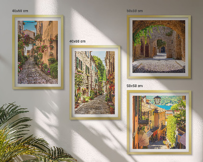 Polyptyque z cadres Rues italiennes fleurs architecture
