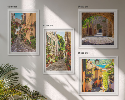 Polyptyque z cadres Rues italiennes fleurs architecture