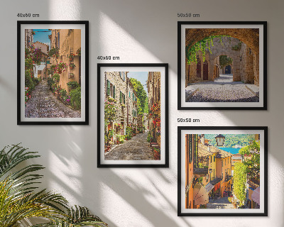 Polyptyque z cadres Rues italiennes fleurs architecture