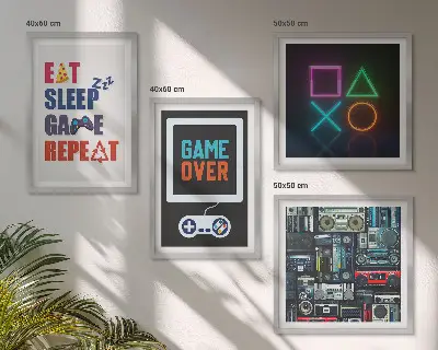 Ensemble de 4 tableaux décoratifs pour joueur ensemble de 4 tableaux sur le thème du jeu vidéo