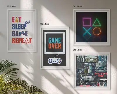 Ensemble de 4 tableaux décoratifs pour joueur ensemble de 4 tableaux sur le thème du jeu vidéo