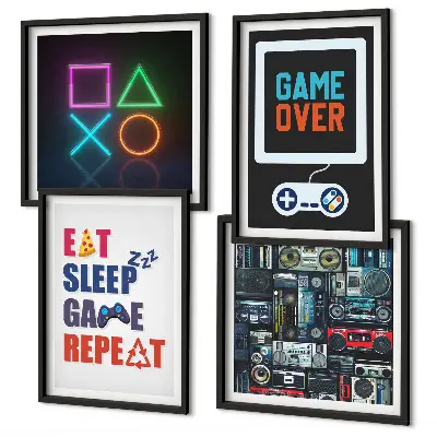 Ensemble de 4 tableaux décoratifs pour joueur ensemble de 4 tableaux sur le thème du jeu vidéo