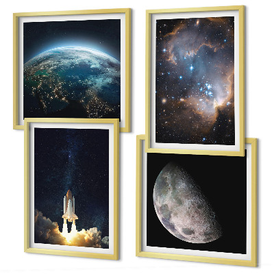 Polyptyque z cadres Galaxie de la fusée terre-espace