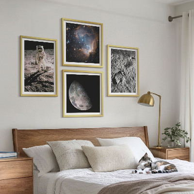 Mur de tableaux Photo de la trace lunaire d'un astronaute