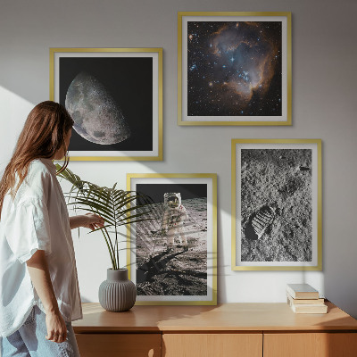 Mur de tableaux Photo de la trace lunaire d'un astronaute