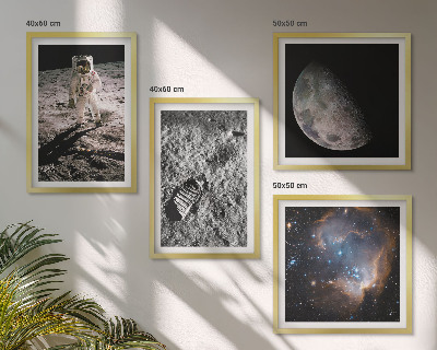 Mur de tableaux Photo de la trace lunaire d'un astronaute