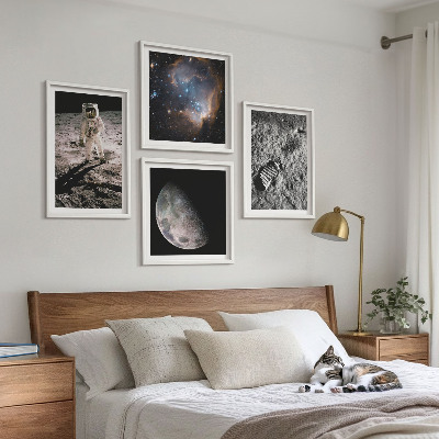 Mur de tableaux Photo de la trace lunaire d'un astronaute