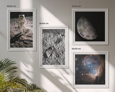 Mur de tableaux Photo de la trace lunaire d'un astronaute