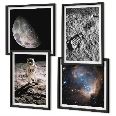 Mur de tableaux Photo de la trace lunaire d'un astronaute