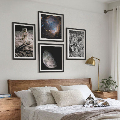Mur de tableaux Photo de la trace lunaire d'un astronaute